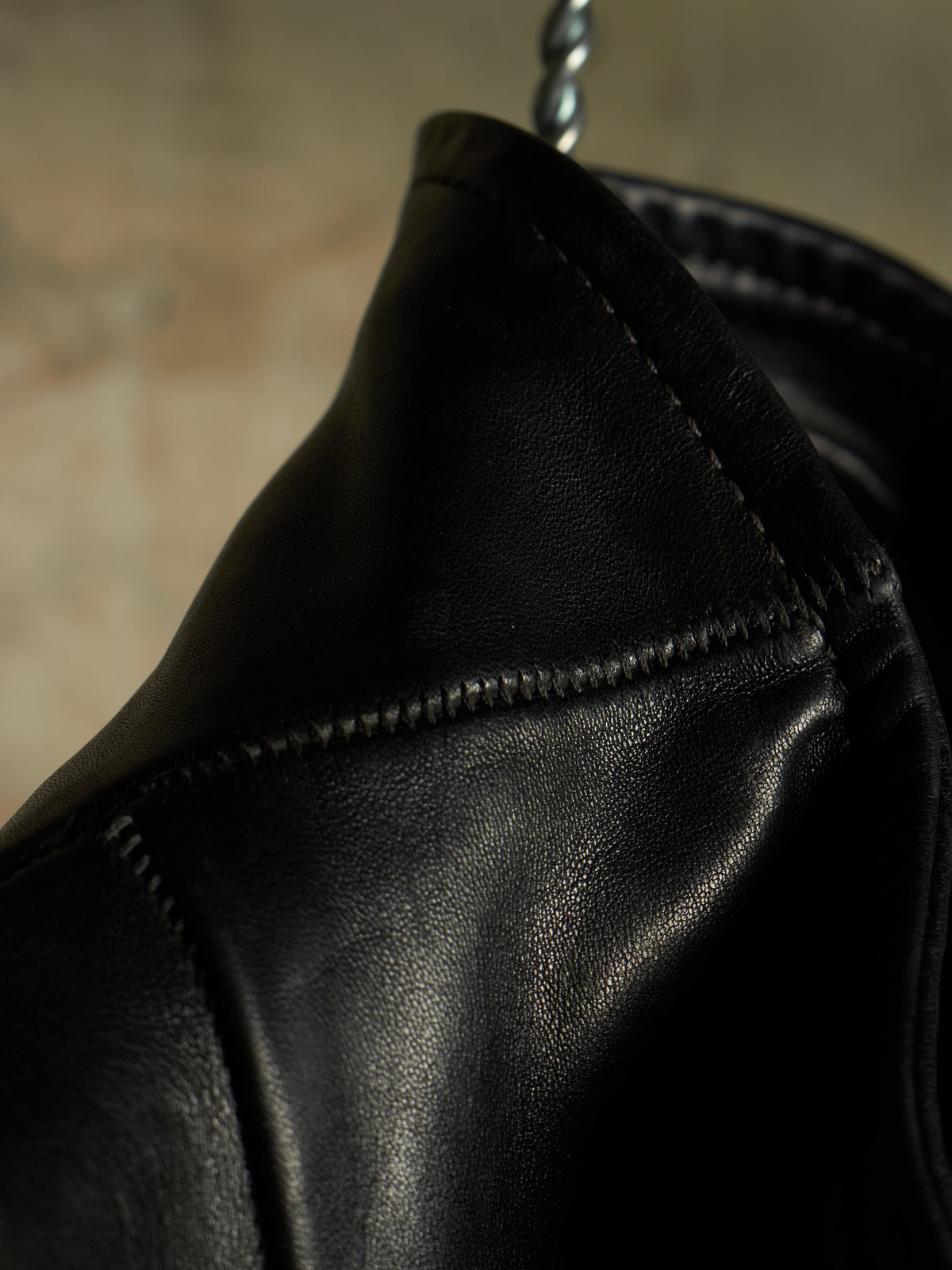 Carol Christian Poell 'LM/2599GP CORS-PTC/010' Object-dyed Lined Arthostic Titanium Elbow Horse Leather Jacket