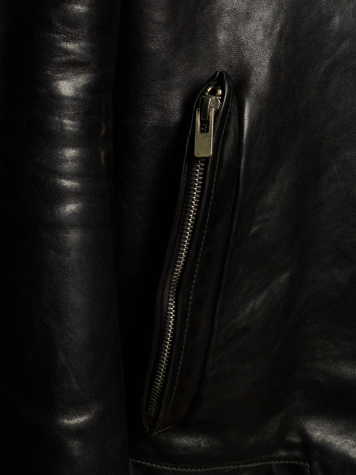 Carol Christian Poell 'LM/2599GP CORS-PTC/010' Object-dyed Lined Arthostic Titanium Elbow Horse Leather Jacket