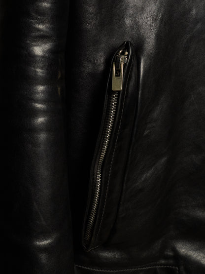 Carol Christian Poell 'LM/2599GP CORS-PTC/010' Object-dyed Lined Arthostic Titanium Elbow Horse Leather Jacket