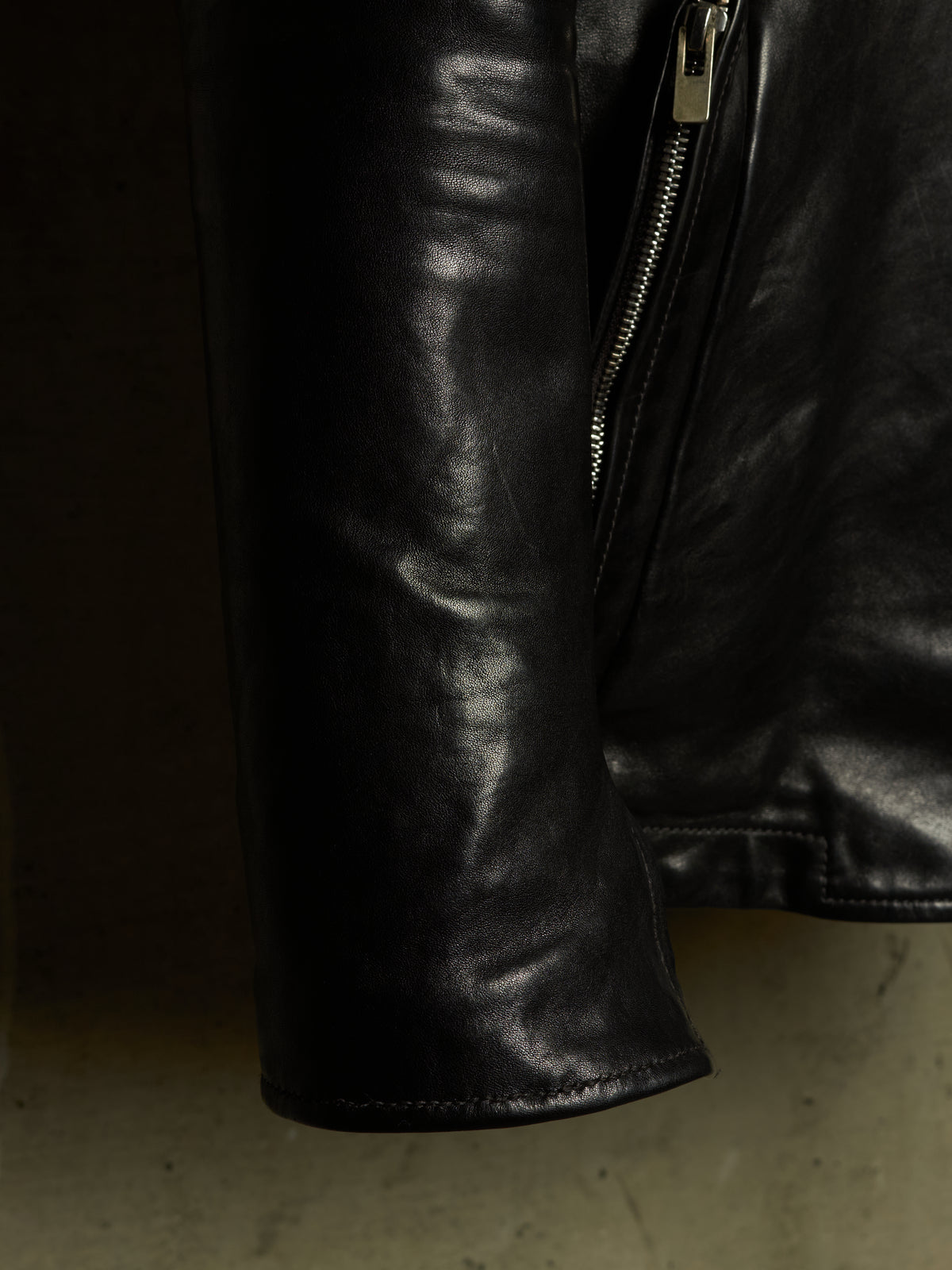 Carol Christian Poell 'LM/2599GP CORS-PTC/010' Object-dyed Lined Arthostic Titanium Elbow Horse Leather Jacket