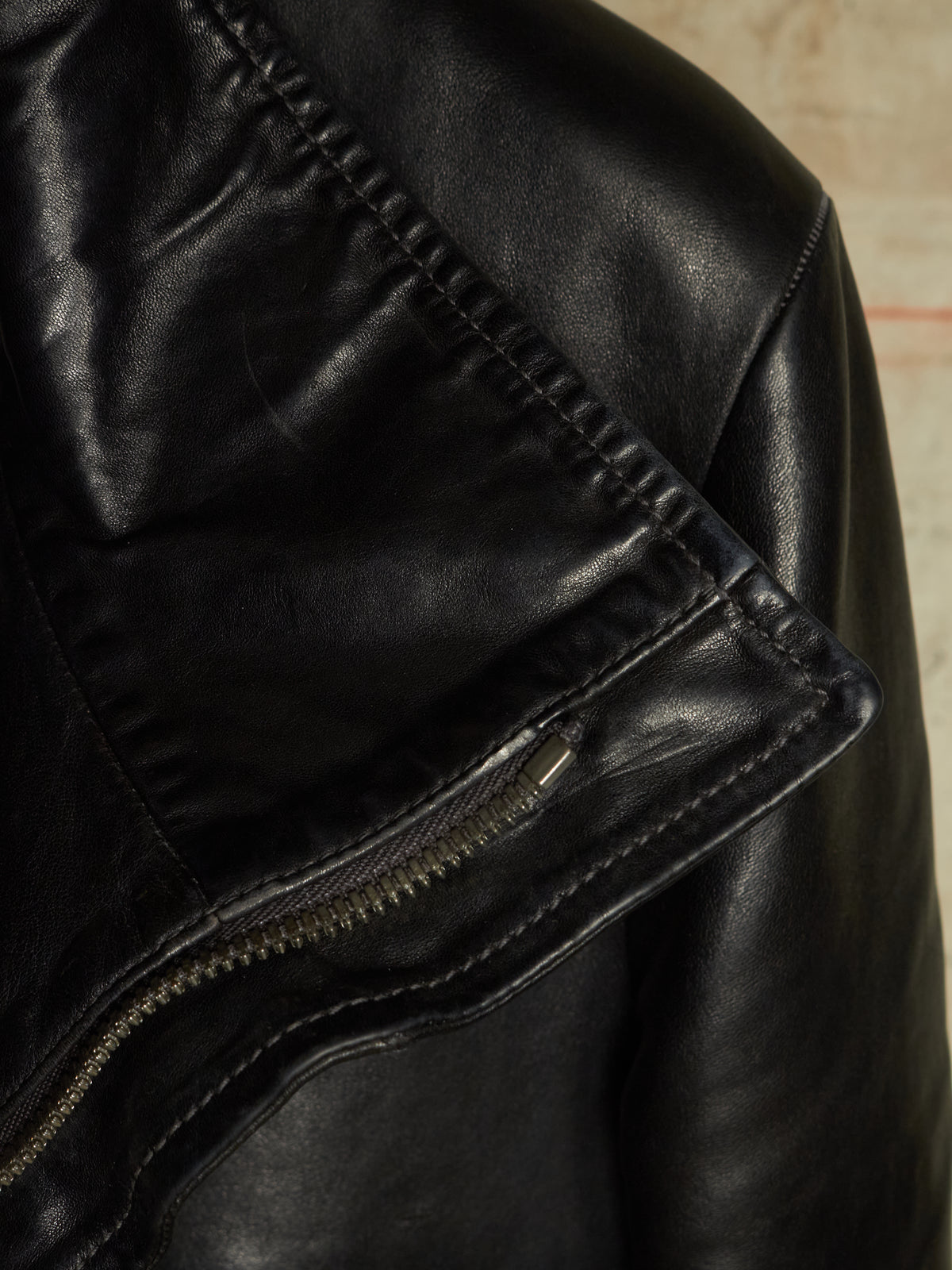 Carol Christian Poell 'LM/2599GP CORS-PTC/010' Object-dyed Lined Arthostic Titanium Elbow Horse Leather Jacket