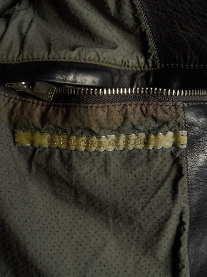 Carol Christian Poell 'LM/2599GP CORS-PTC/010' Object-dyed Lined Arthostic Titanium Elbow Horse Leather Jacket