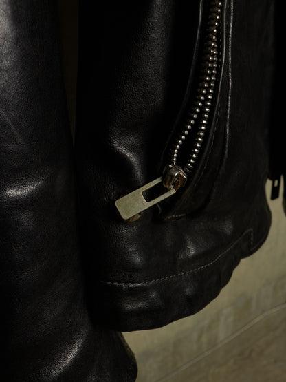 Carol Christian Poell 'LM/2599GP CORS-PTC/010' Object-dyed Lined Arthostic Titanium Elbow Horse Leather Jacket