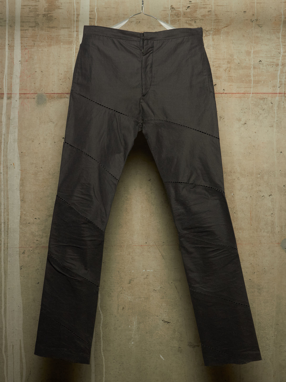 Carol Christian Poell 'PM/2504 SPLINTER/9' Grey Chain Seam Classic Spiral Pants