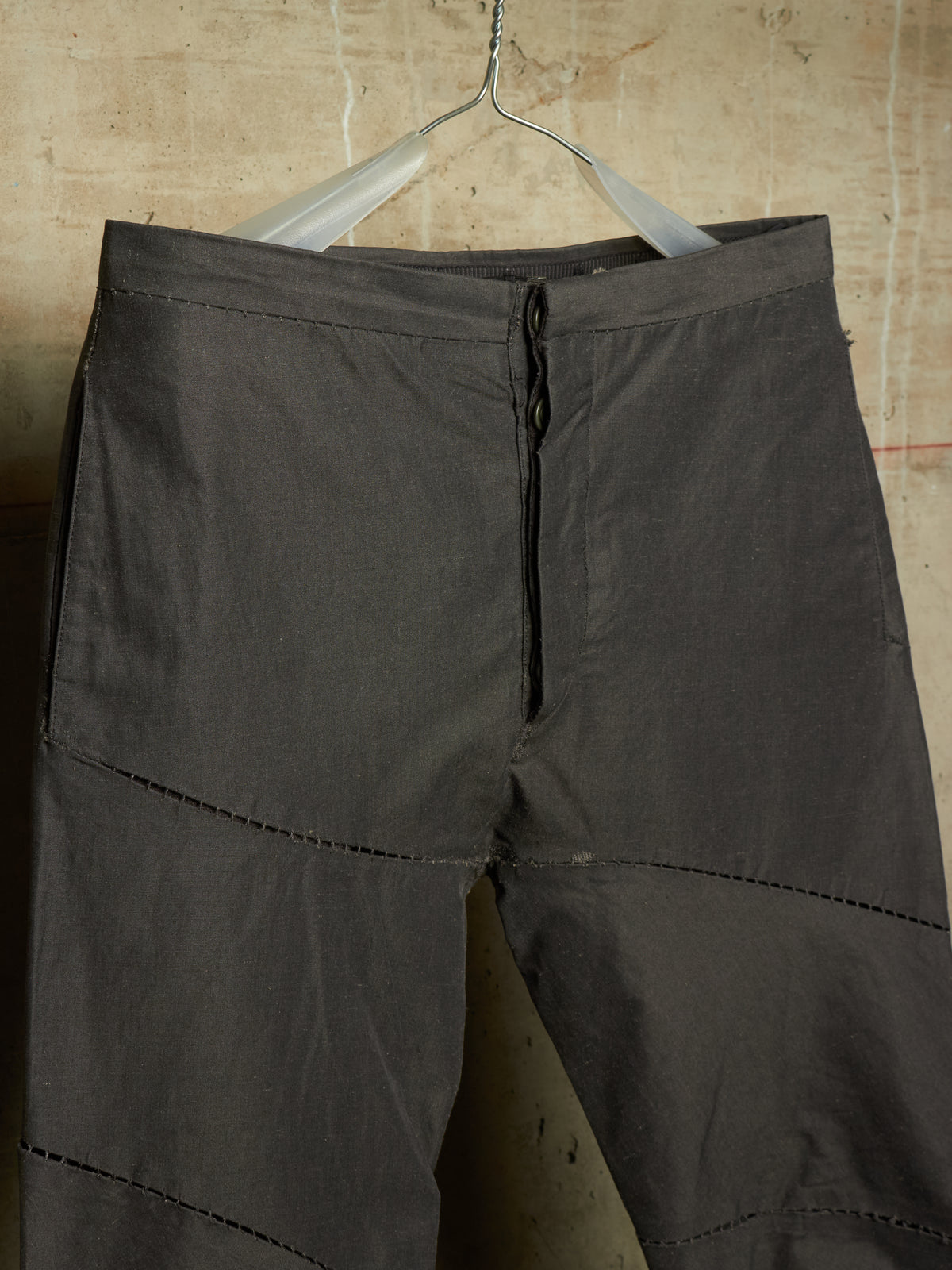 Carol Christian Poell 'PM/2504 SPLINTER/9' Grey Chain Seam Classic Spiral Pants
