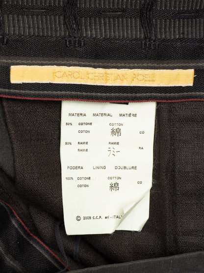 Carol Christian Poell 'PM/2504 SPLINTER/9' Grey Chain Seam Classic Spiral Pants