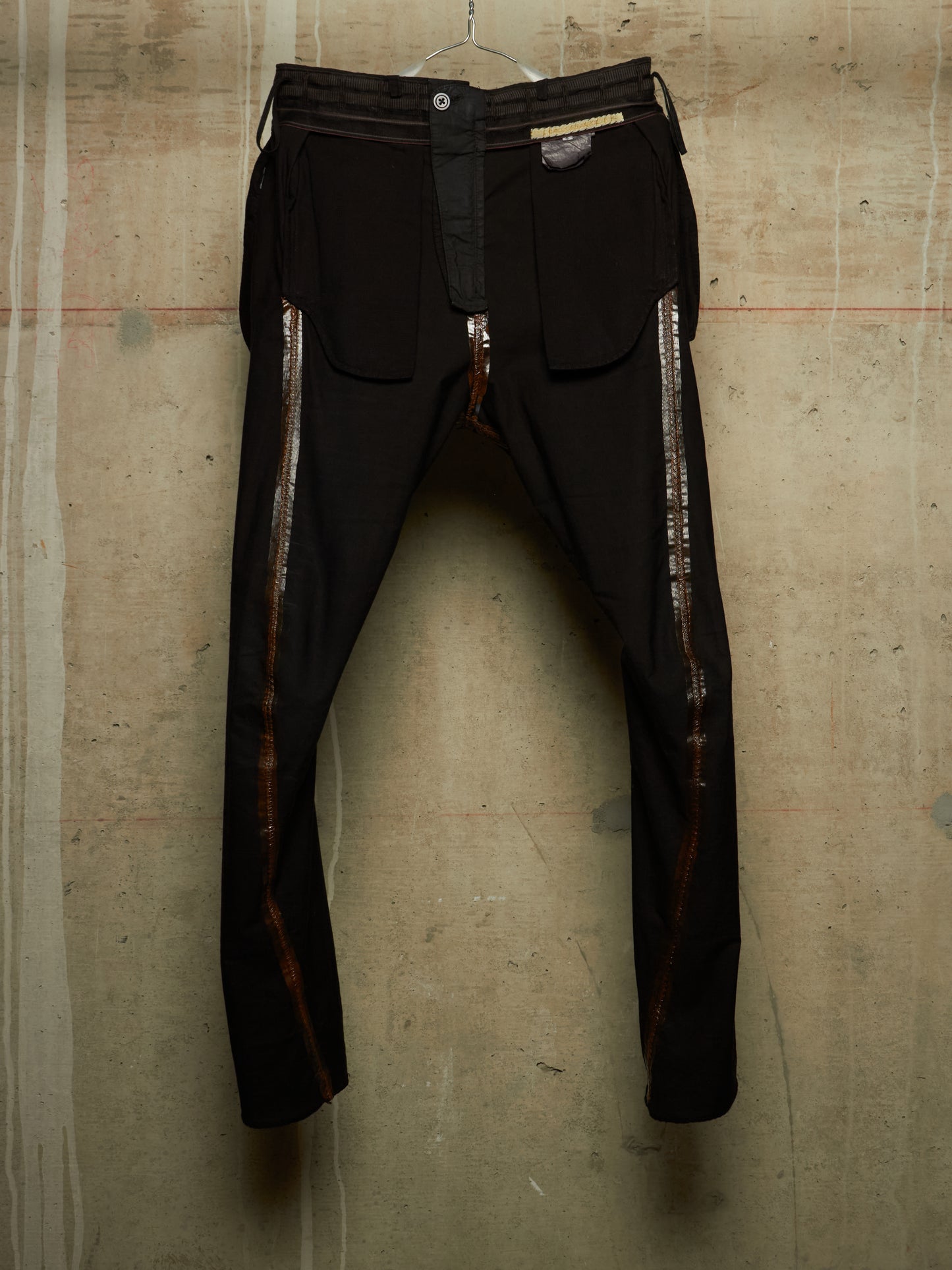 Carol Christian Poell 'PM/2671OD CORD-PTC/10' Object-dyed Visible Meltlock Front Zip Trousers
