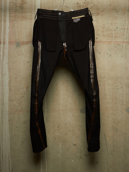 Carol Christian Poell 'PM/2671OD CORD-PTC/10' Object-dyed Visible Meltlock Front Zip Trousers