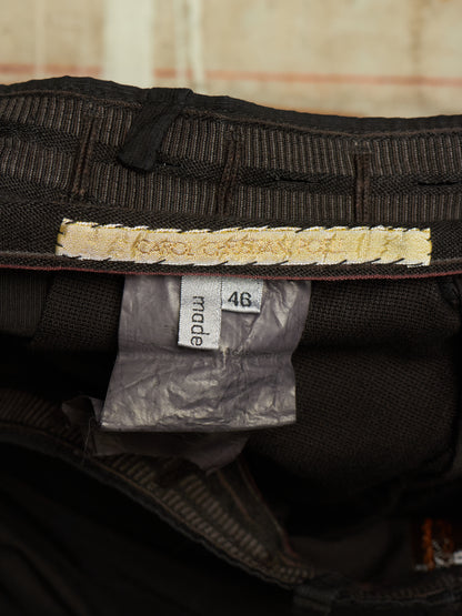 Carol Christian Poell 'PM/2671OD CORD-PTC/10' Object-dyed Visible Meltlock Front Zip Trousers