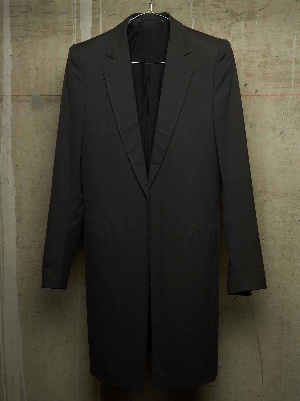Carol Christian Poell SS00 Charcoal Grey Open-front Long Blazer