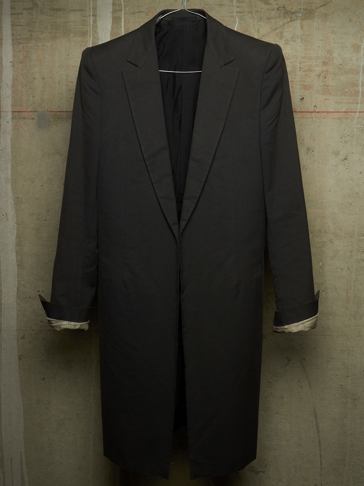 Carol Christian Poell SS00 Charcoal Grey Open-front Long Blazer