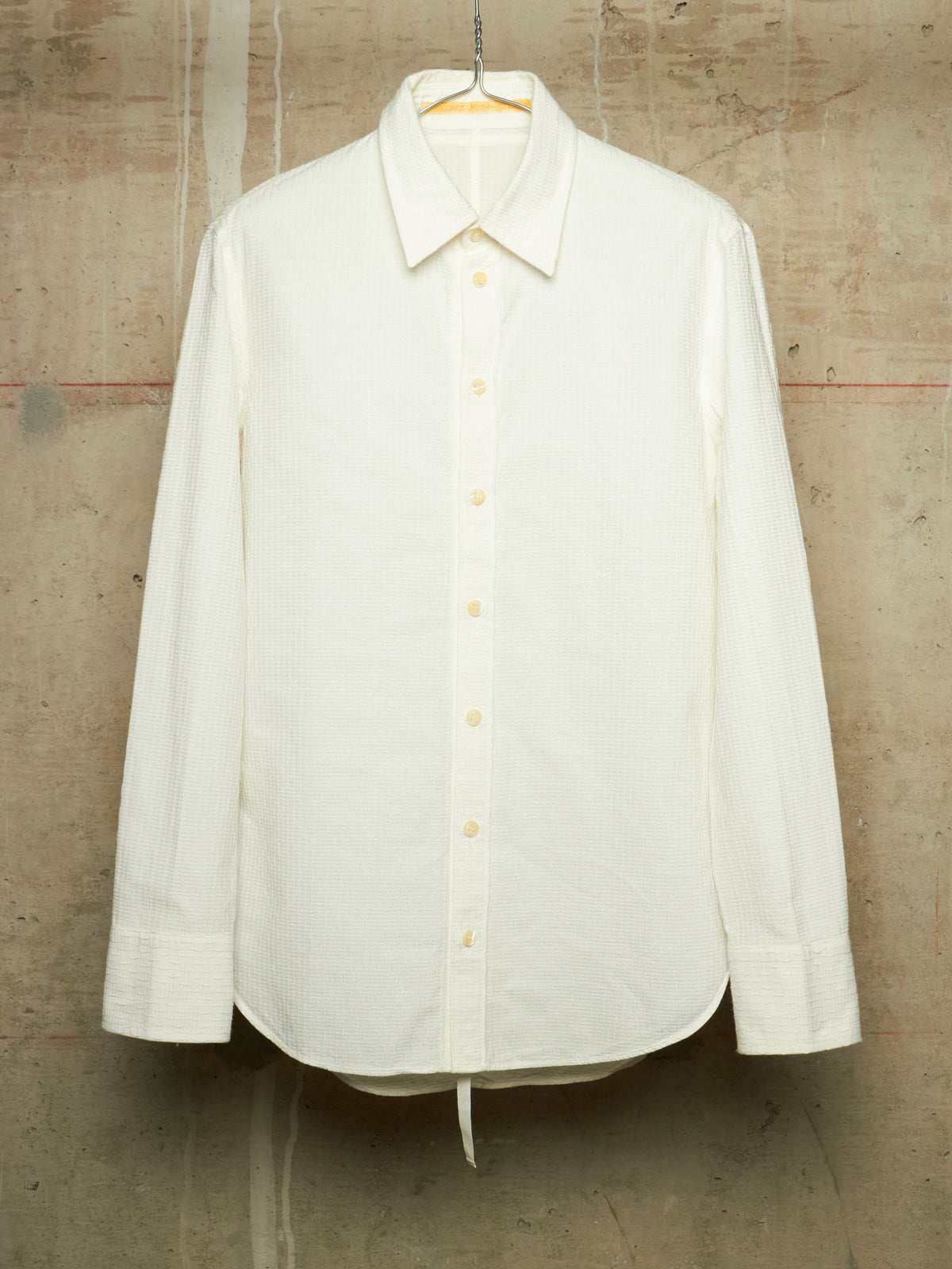 Carol Christian Poell SS01 "A Masculine Femininity" White Reversible Waffle Thread Shirt