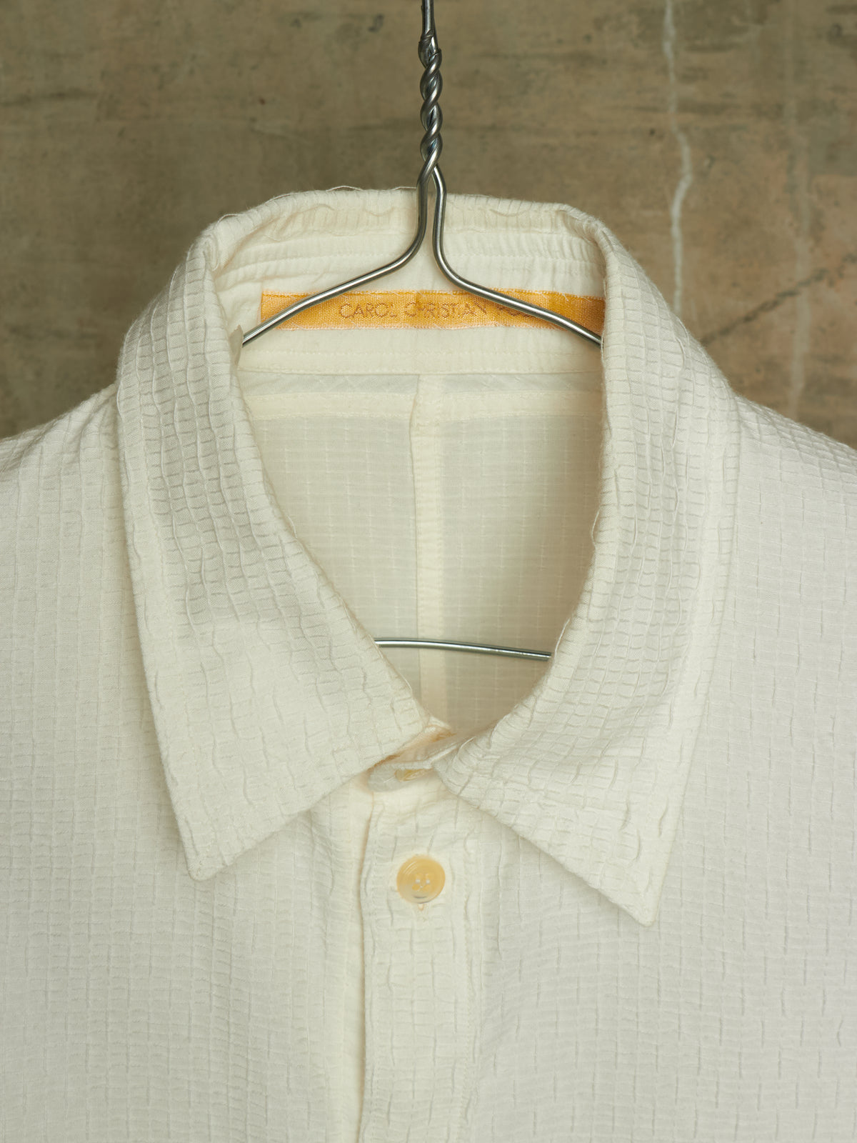 Carol Christian Poell SS01 "A Masculine Femininity" White Reversible Waffle Thread Shirt