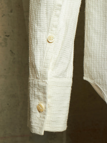 Carol Christian Poell SS01 "A Masculine Femininity" White Reversible Waffle Thread Shirt