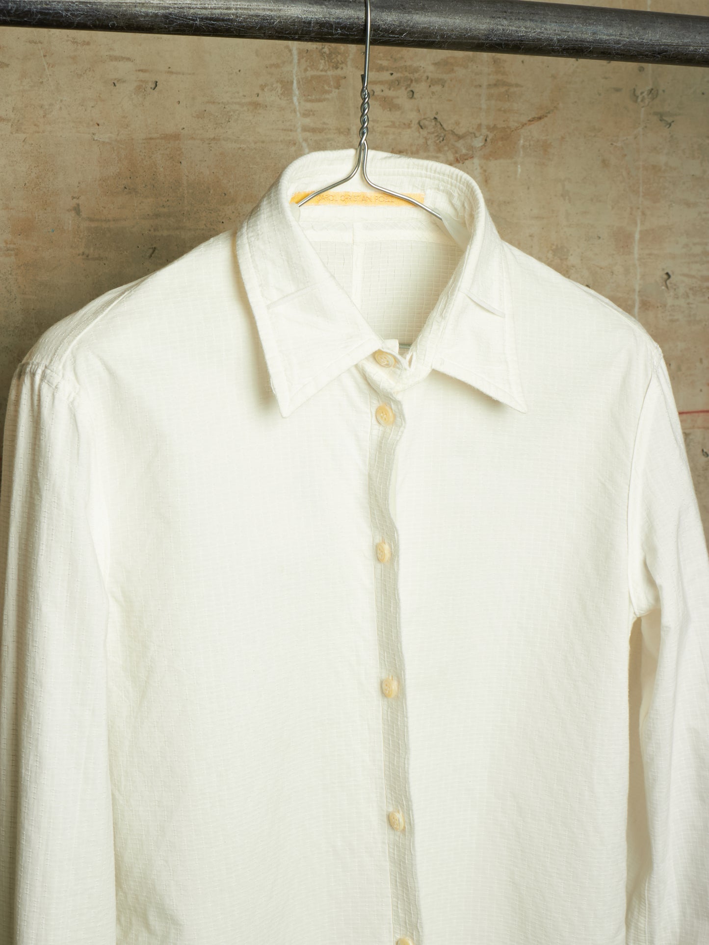 Carol Christian Poell SS01 "A Masculine Femininity" White Reversible Waffle Thread Shirt