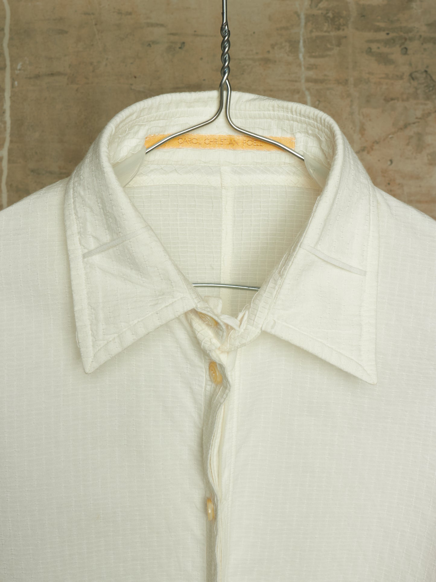 Carol Christian Poell SS01 "A Masculine Femininity" White Reversible Waffle Thread Shirt