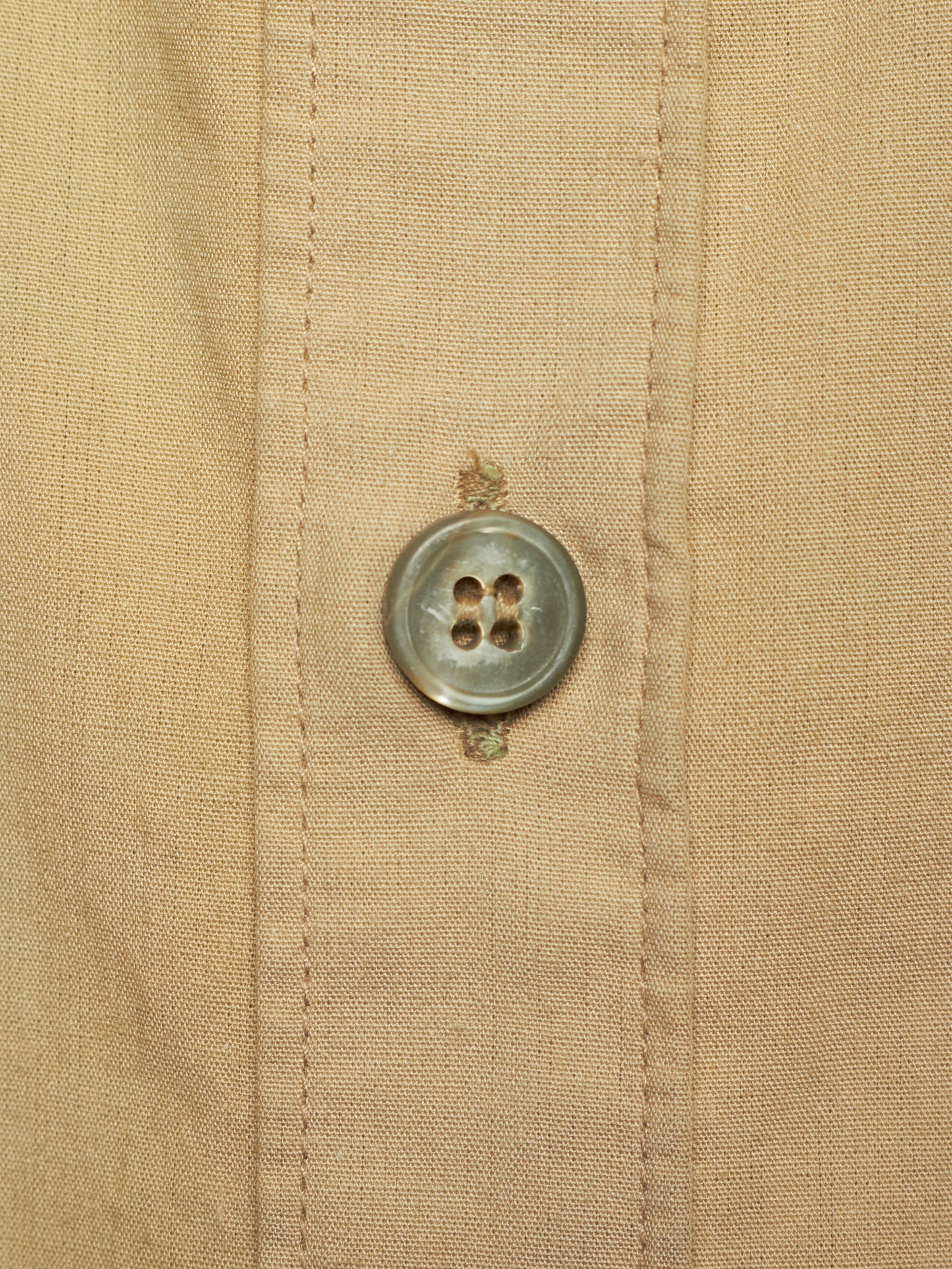 Carol Christian Poell SS04 "Mainstream Downstream" Khaki Cotton Frayed Collar Gloves Shirt
