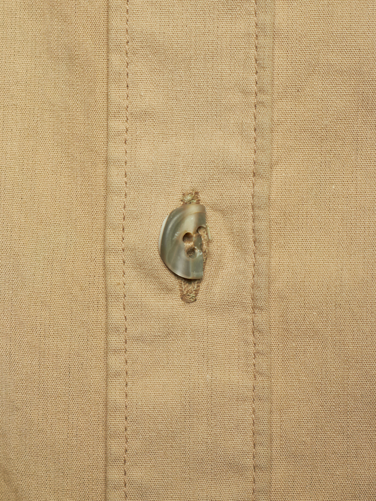 Carol Christian Poell SS04 "Mainstream Downstream" Khaki Cotton Frayed Collar Gloves Shirt