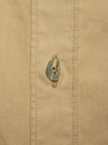 Carol Christian Poell SS04 "Mainstream Downstream" Khaki Cotton Frayed Collar Gloves Shirt