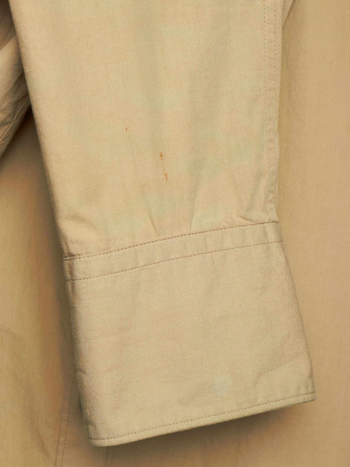 Carol Christian Poell SS04 "Mainstream Downstream" Khaki Cotton Frayed Collar Gloves Shirt
