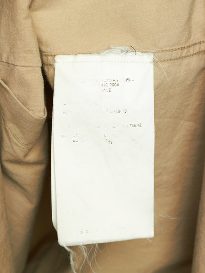 Carol Christian Poell SS04 "Mainstream Downstream" Khaki Cotton Frayed Collar Gloves Shirt