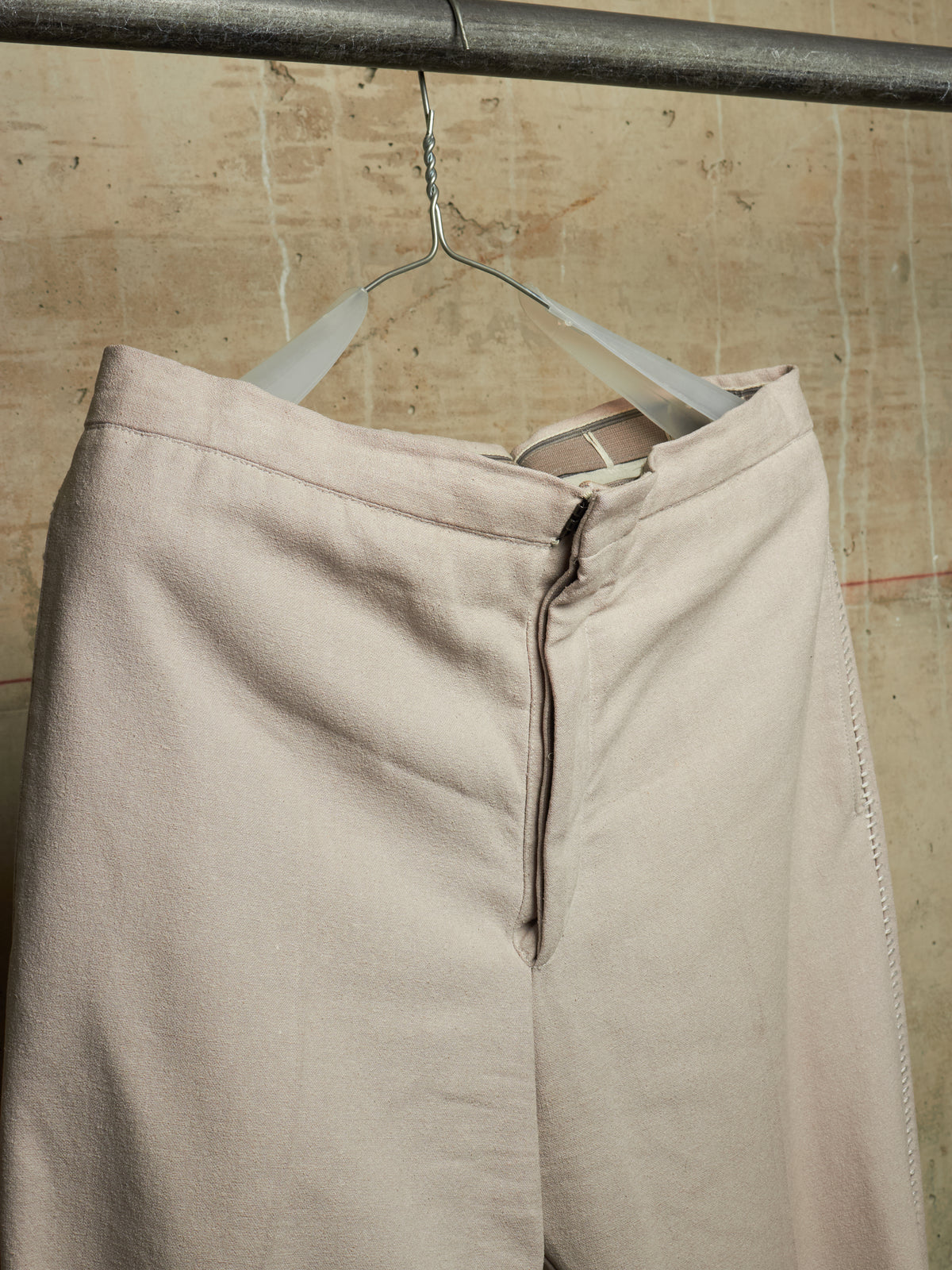Carol Christian Poell SS05 "Dispossessed" MALE 'PM/1992 HUNDRET/3' Light Grey Overlock Silk Trousers