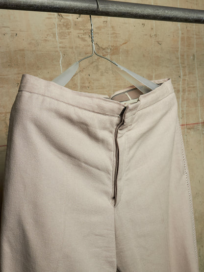 Carol Christian Poell SS05 "Dispossessed" MALE 'PM/1992 HUNDRET/3' Light Grey Overlock Silk Trousers