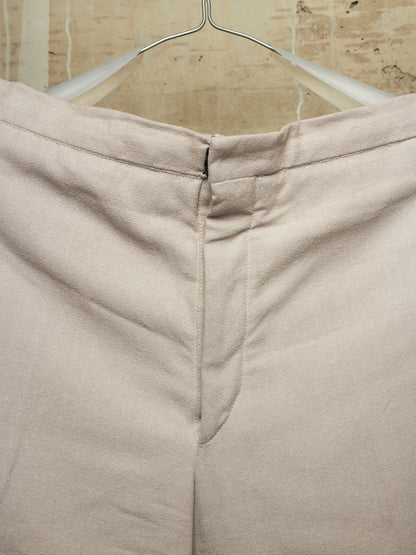 Carol Christian Poell SS05 "Dispossessed" MALE 'PM/1992 HUNDRET/3' Light Grey Overlock Silk Trousers