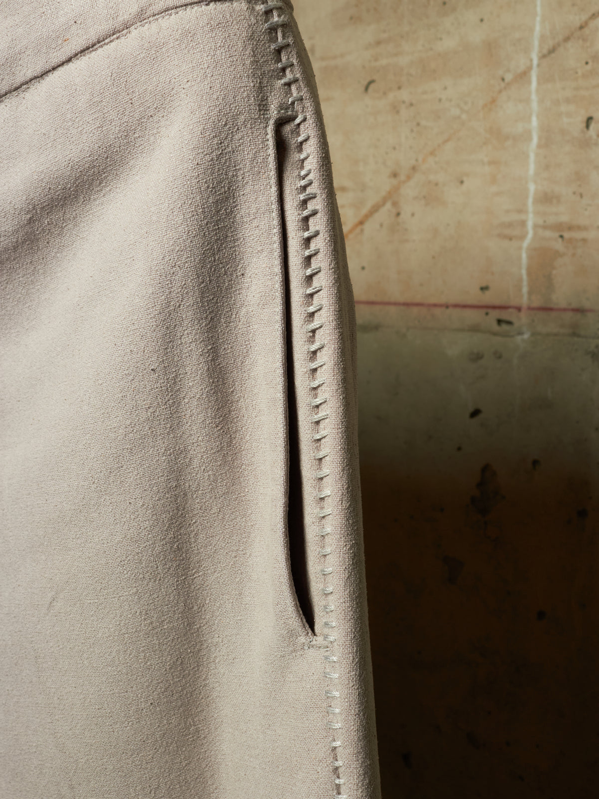 Carol Christian Poell SS05 "Dispossessed" MALE 'PM/1992 HUNDRET/3' Light Grey Overlock Silk Trousers