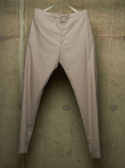 Carol Christian Poell SS05 "Dispossessed" MALE 'PM/1992 HUNDRET/3' Light Grey Overlock Silk Trousers