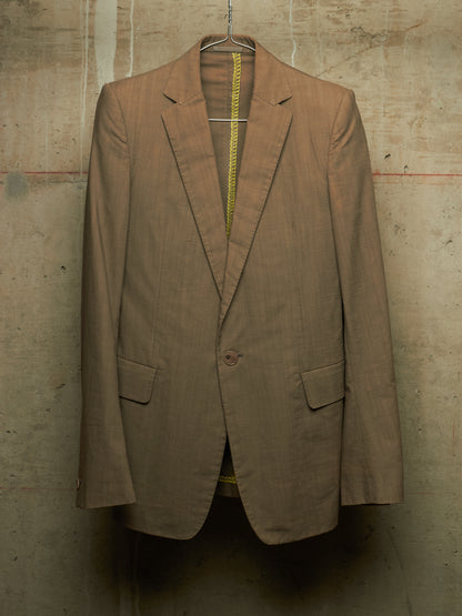 Carol Christian Poell SS06 'GM/2098 ORDER/7' Khaki Single Button Classic Blazer