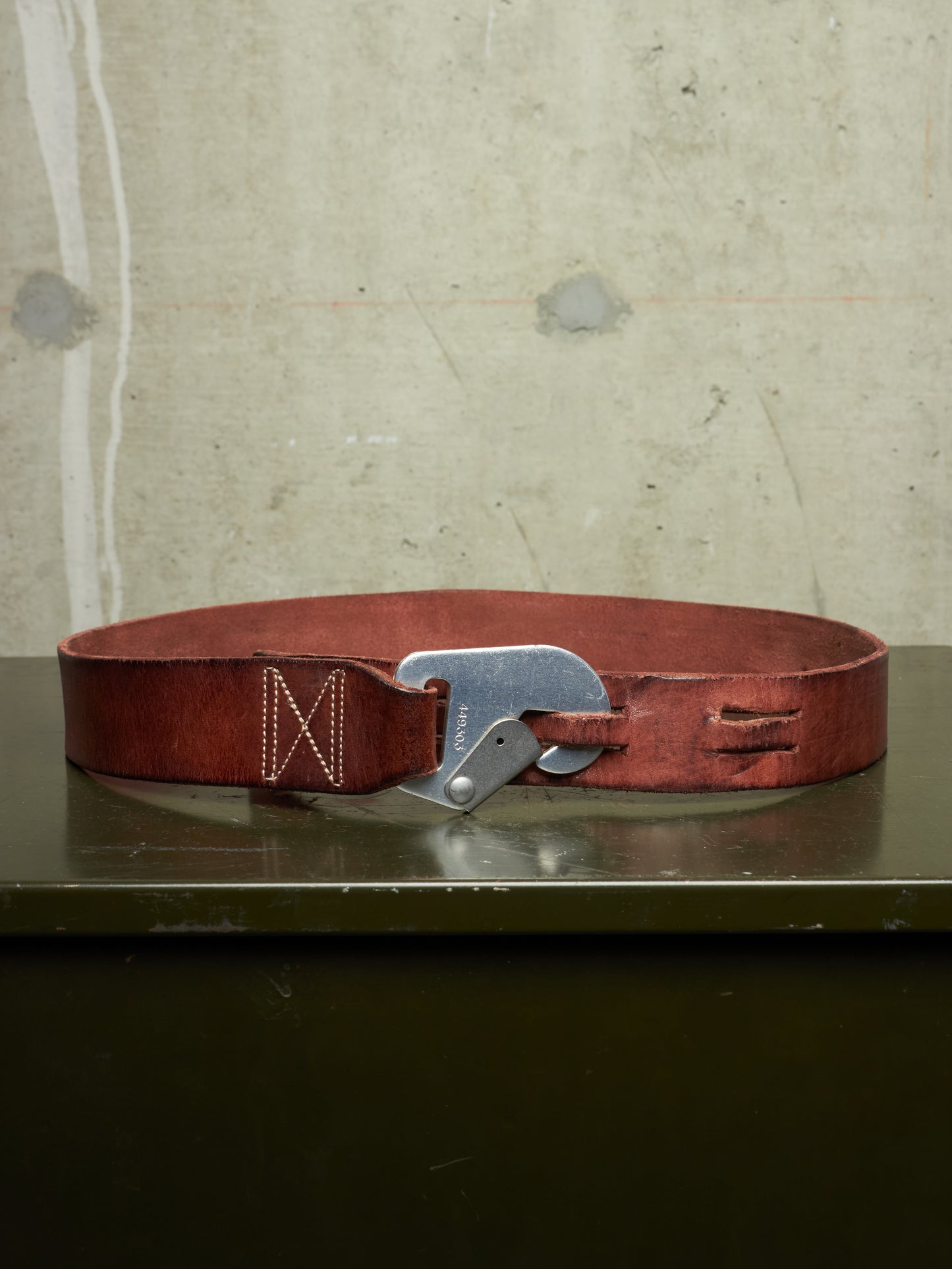 Carol Christian Poell SS05 "Dispossessed" Brown Cow Leather Aviation Seatbelt Belt
