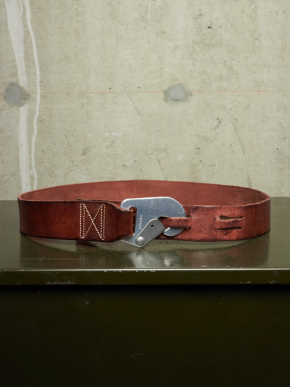 Carol Christian Poell SS05 "Dispossessed" Brown Cow Leather Aviation Seatbelt Belt