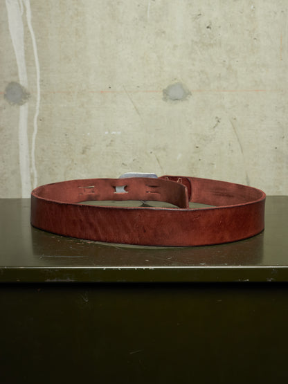 Carol Christian Poell SS05 "Dispossessed" Brown Cow Leather Aviation Seatbelt Belt
