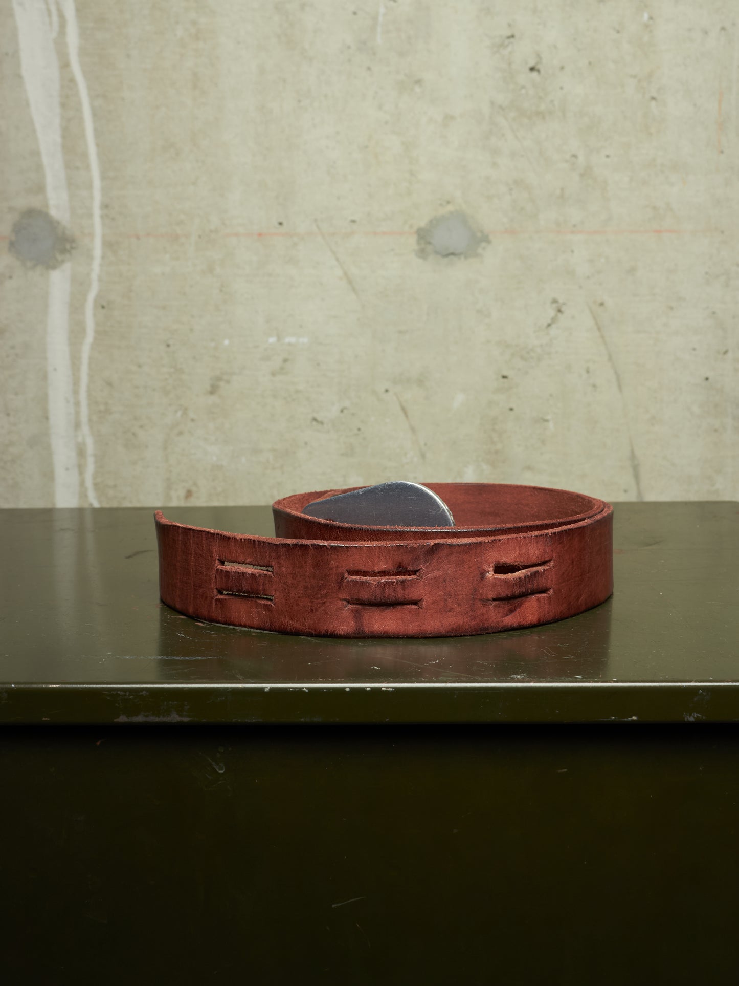 Carol Christian Poell SS05 "Dispossessed" Brown Cow Leather Aviation Seatbelt Belt