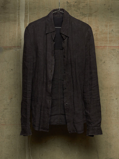 Carpe Diem 2005 Washed Lilac Textured Heavy Linen Shirt