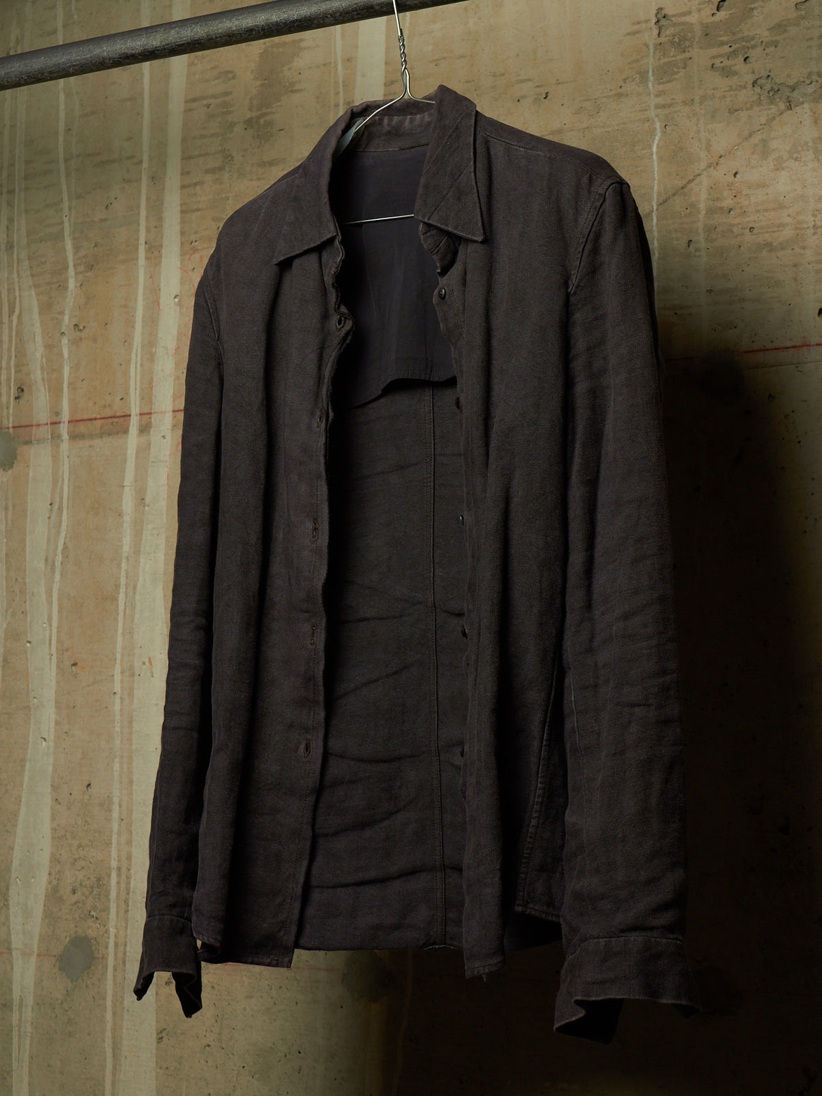 Carpe Diem 2005 Washed Lilac Textured Heavy Linen Shirt