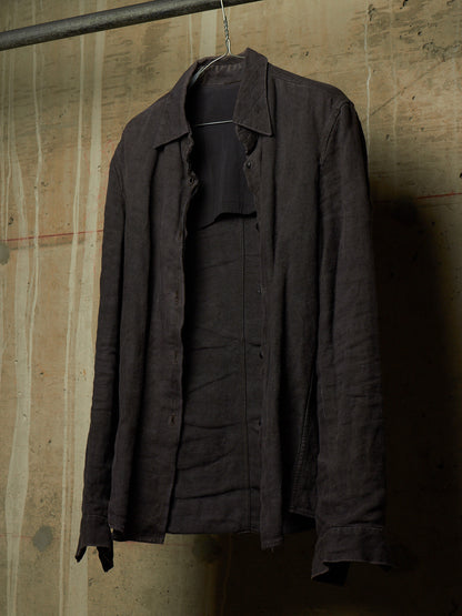 Carpe Diem 2005 Washed Lilac Textured Heavy Linen Shirt