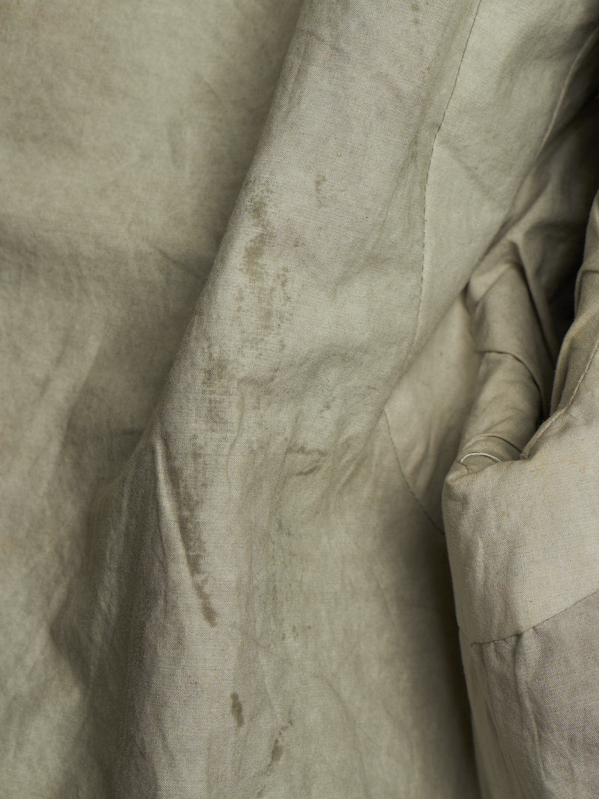 Carpe Diem Early 00s Grey Heavy Waxed Linen Frayed Edge Collarless Zip Jacket