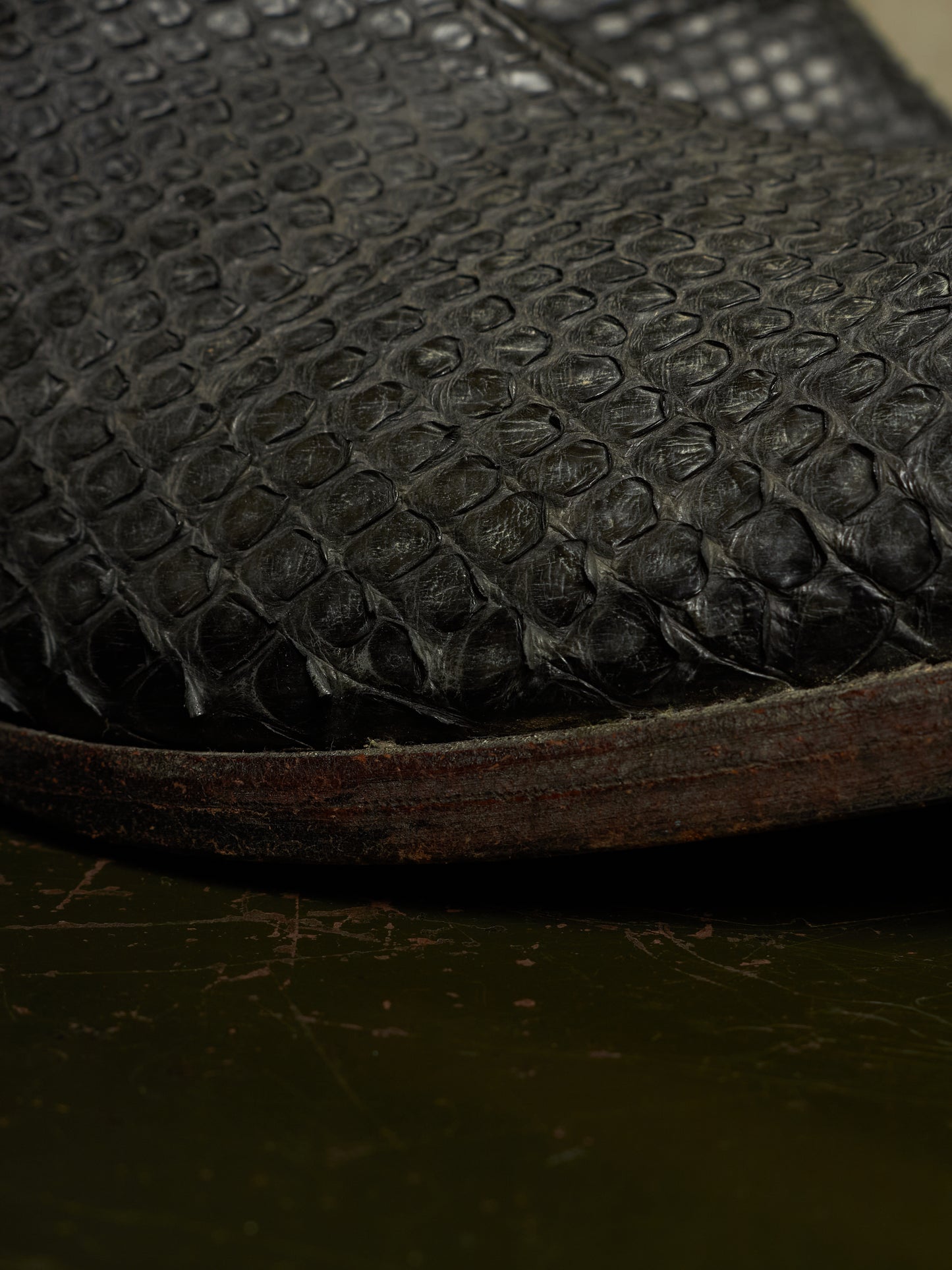 Carpe Diem Early 00s Charcoal Grey Python Skin Back-Lace Boots