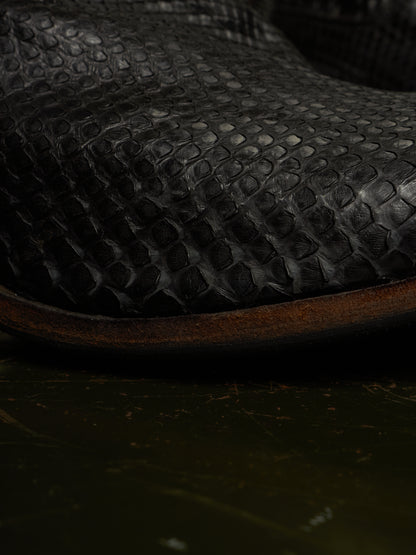Carpe Diem Ealry 00s Striped Snakeskin Leather Side Zip Boots