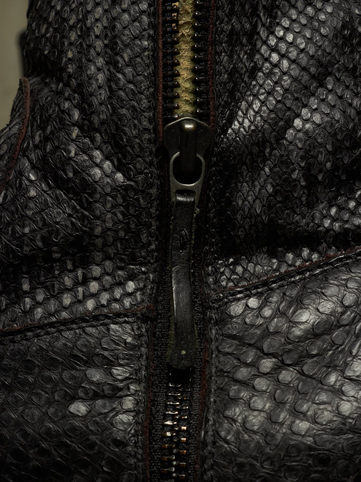 Carpe Diem Ealry 00s Striped Snakeskin Leather Side Zip Boots