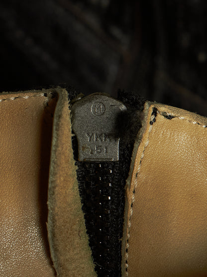 Carpe Diem Ealry 00s Striped Snakeskin Leather Side Zip Boots
