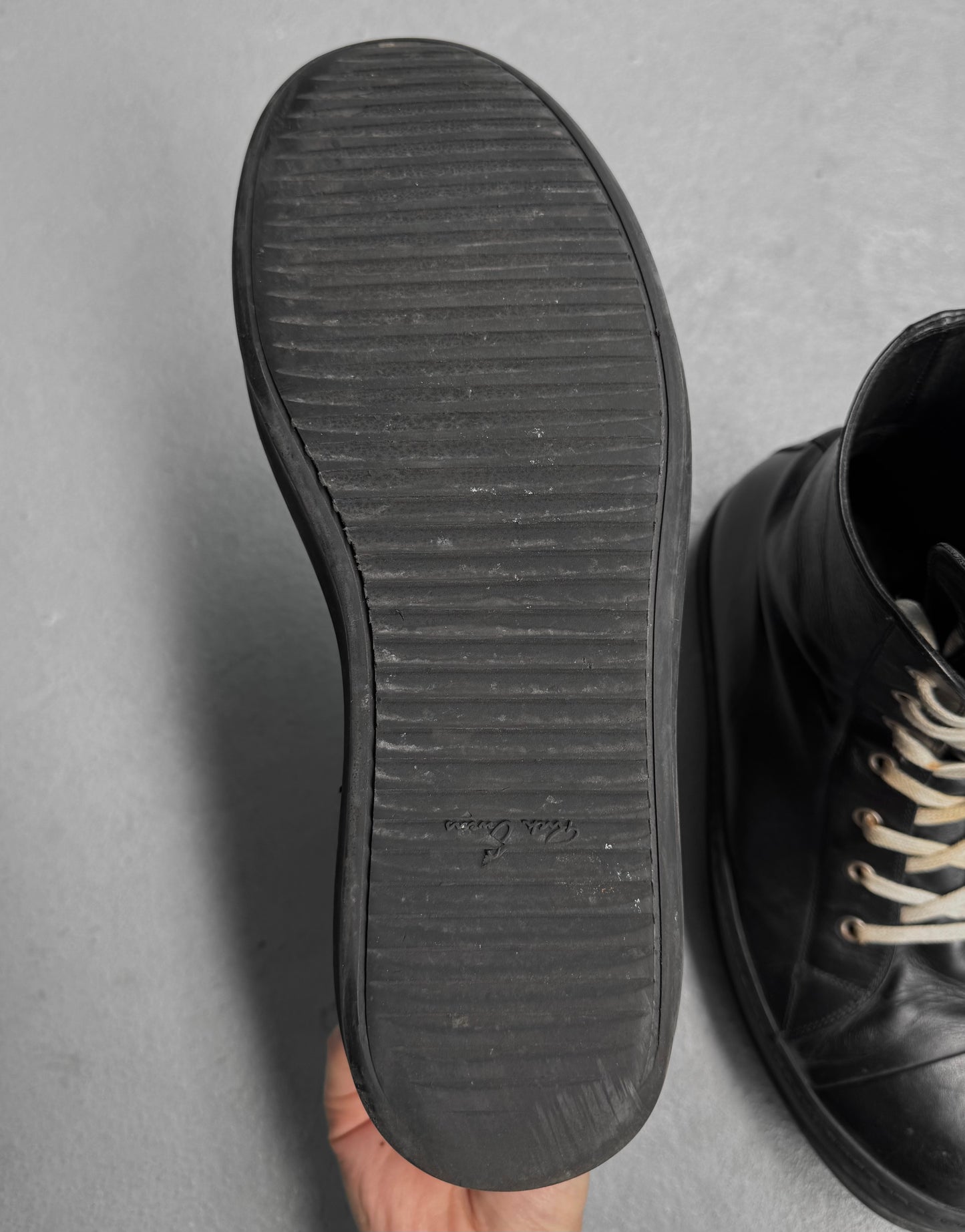 Rick Owens AW12 “MOUNTAIN” All-black Leather Ramones Sneakers