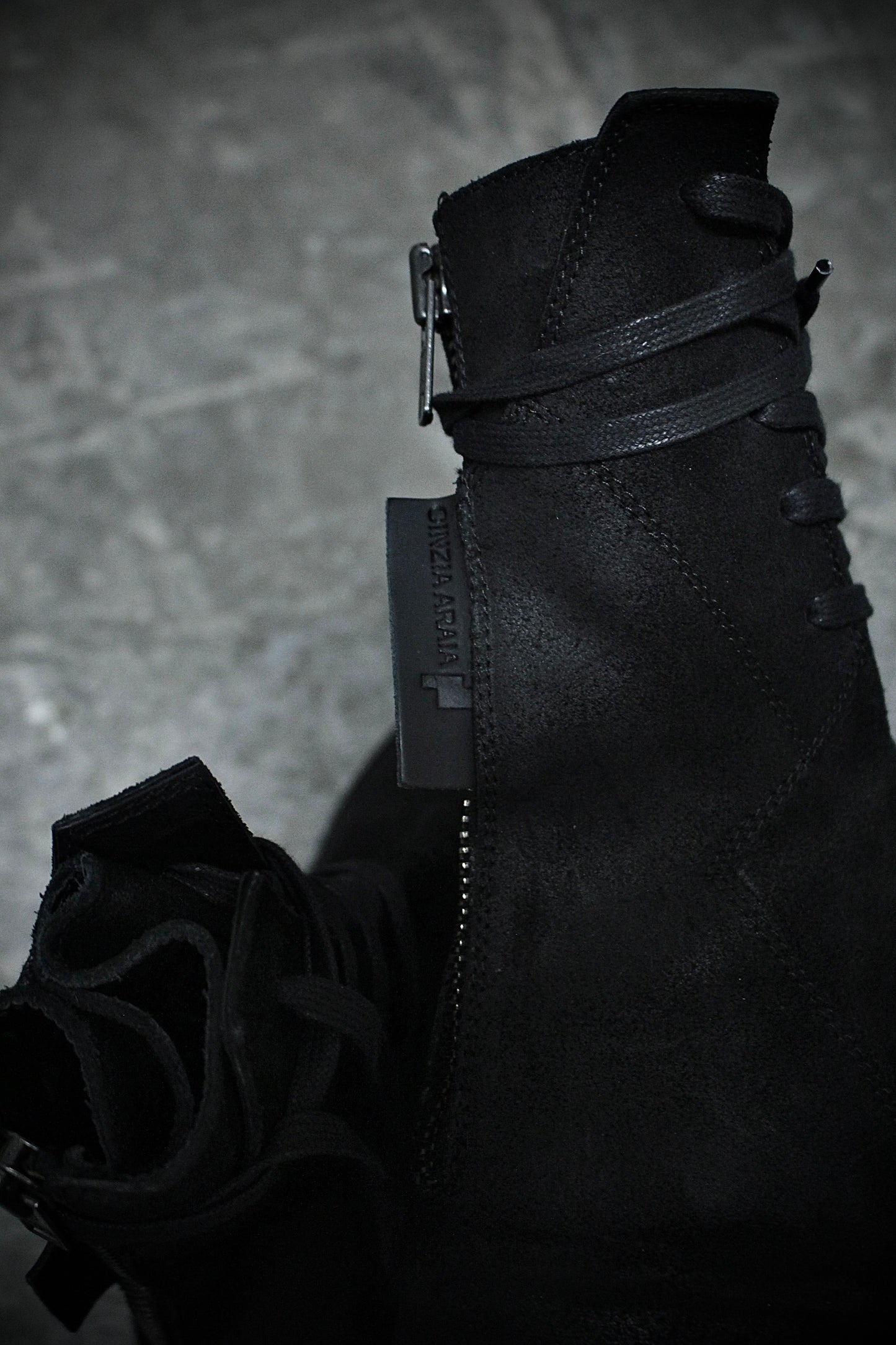 Cinzia Aria CINZIA ARAIA Reverse Cow Leather Back Zip Boots detail | DRIEW GARMENTS