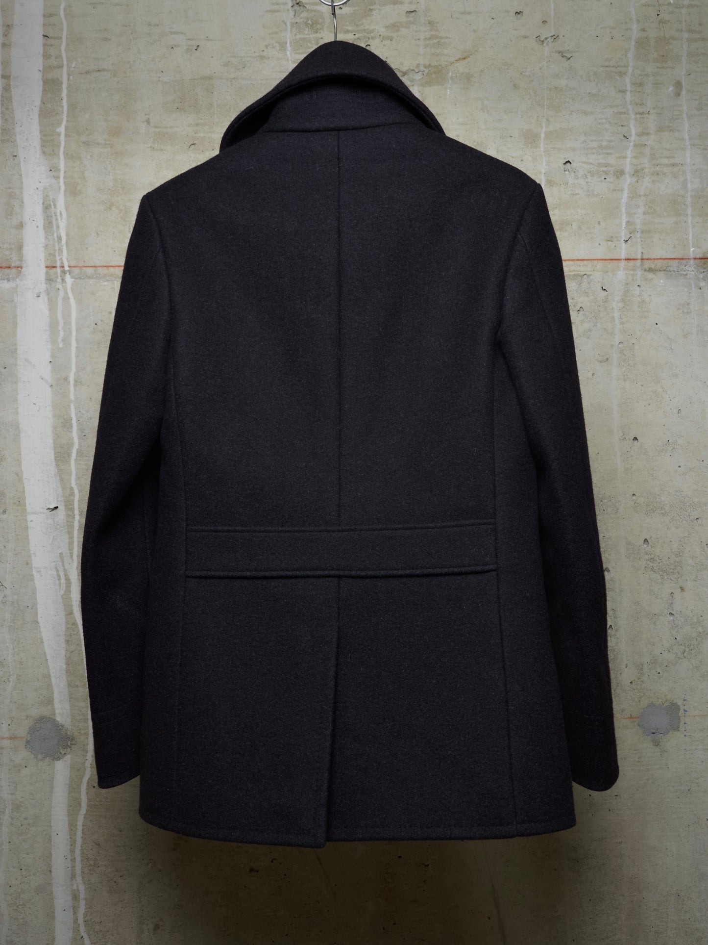 Lad Musician AW11 Charcoal Heavy Melton Wool Wide Collar Peacoat