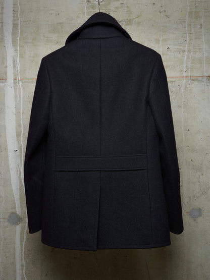 Lad Musician AW11 Charcoal Heavy Melton Wool Wide Collar Peacoat
