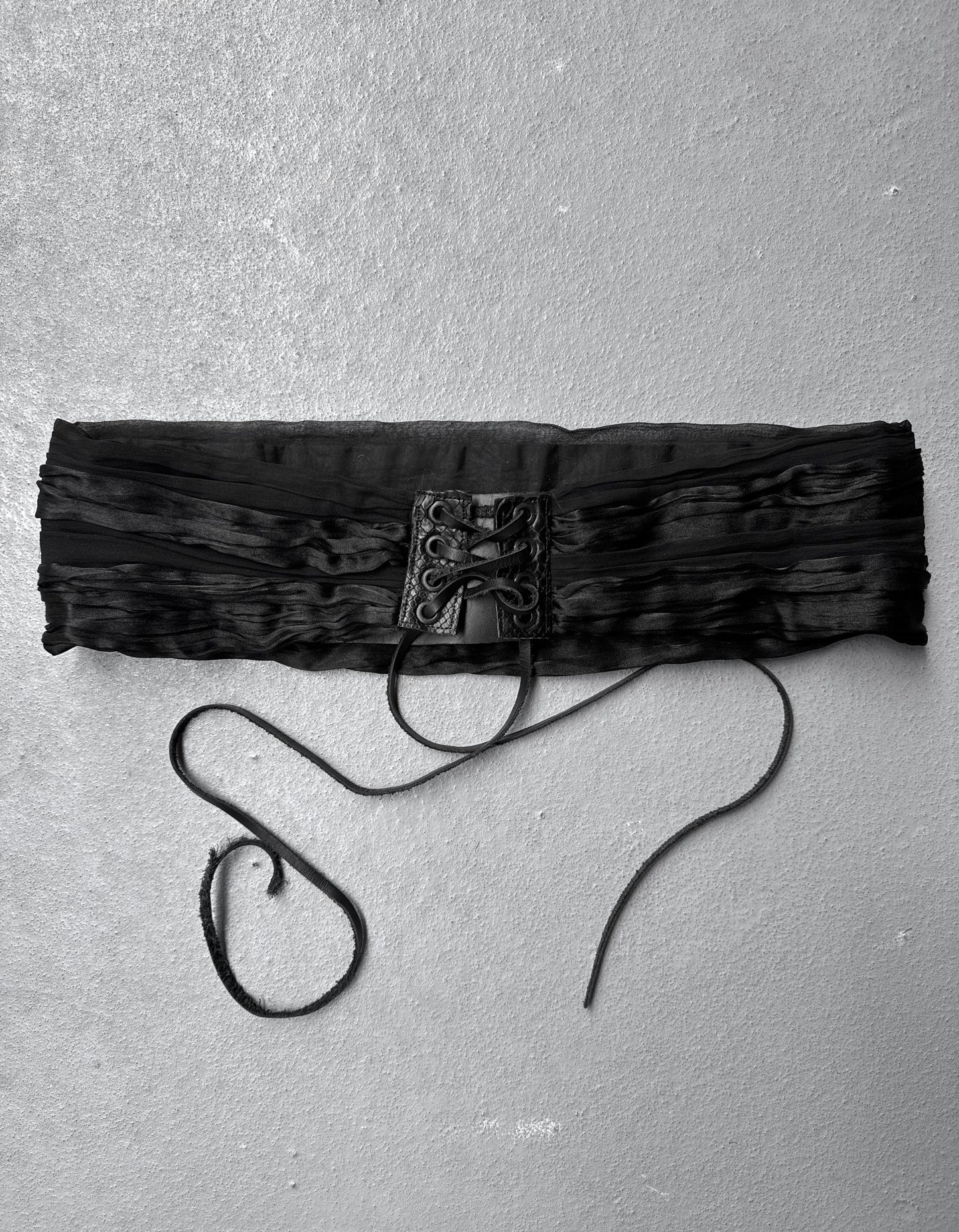 IfSixWasNine Early 00s Silk Corset Snakeskin ‘Cummer Belt’