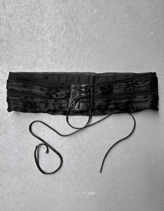 IfSixWasNine Early 00s Silk Corset Snakeskin ‘Cummer Belt’