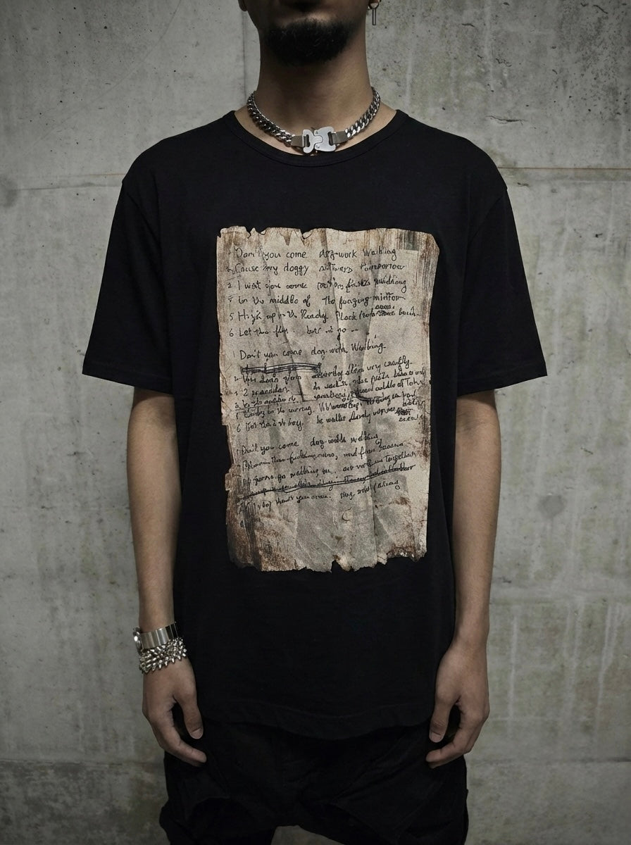 Yohji Yamamoto POUR HOMME AW22 Pigment Paper Graphic T-shirt